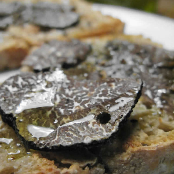brushetta with truffle shavings and extra virgin olive oil - astra restaurant, papigo, zagorochoria